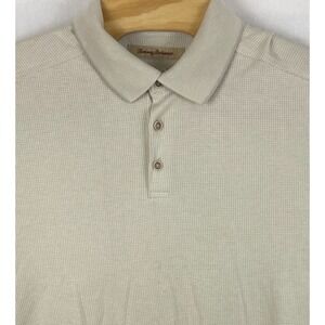 Tommy Bahama Mens Polo Shirt‎ Natural Patterned Short Sleeve Modal Sz XL